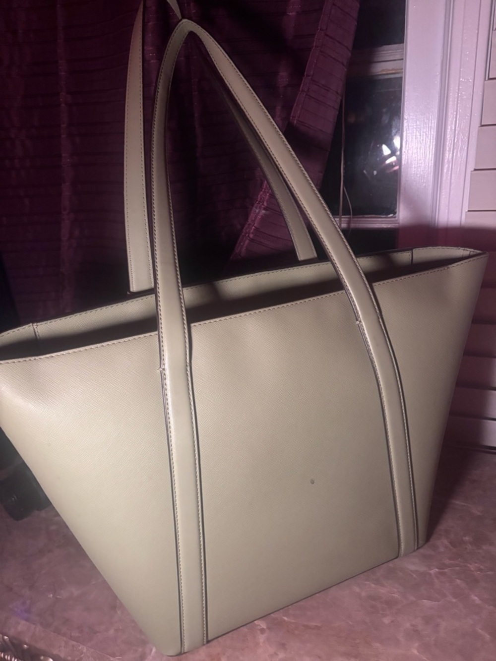 Michael Kors Light Sage Green Leather Tote - Picture 2 of 2